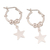 Sterling silver hoop earrings, 'Star Center' - Sterling Silver Hoop Earrings with Dangle Star Pendants thumbail