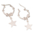 Sterling silver hoop earrings, 'Star Center' - Sterling Silver Hoop Earrings with Dangle Star Pendants (image 2b) thumbail