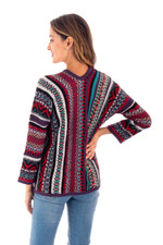 Alpaca blend sweater, 'Fall Style' - V-Neck Alpaca Blend Sweater with Kimono-Style Sleeves