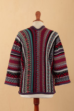 Alpaca blend sweater, 'Fall Style' - V-Neck Alpaca Blend Sweater with Kimono-Style Sleeves