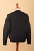 Men's 100% alpaca sweater, 'Night Rhombus' - Men's 100% Alpaca Sweater with Black Geometric Pattern (image 2d) thumbail
