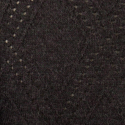 Herrenpullover aus 100 % Alpaka - Herrenpullover aus 100 % Alpaka mit schwarzem geometrischem Muster
