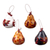 Dried gourd ornaments, 'Chatty Friends' (set of 4) - Set of 4 Handcrafted Hen Ornaments Painted in Warm Hues