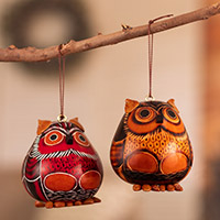 Featured review for Dried gourd ornaments, Feathers of Wisdom (set of 2)