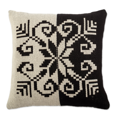 Peruvian Hand-Woven 18 Inch Cotton Blend Cushion Cover - Abstract Allure