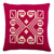 Cotton blend cushion cover, 'Abstract Glamour' (18 inch) - Hand-Woven 18 Inch Fuchsia Cotton Blend Cushion Cover