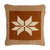 Cotton blend cushion cover, 'Abstract in Brown' - Hand-Woven Cotton Blend Floral Cushion Cover with Stripes (image 2a) thumbail