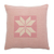 Cotton blend cushion cover, 'Abstract in Pink' - Hand-Woven Cotton Blend Floral Cushion Cover with Stripes