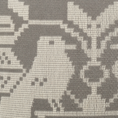 Cotton blend cushion cover, 'Birds in Grey' - Peruvian Hand-Woven Cotton Blend Bird Cushion Cover in Grey