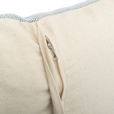 Cotton blend cushion cover, 'Birds in Ivory' - Peruvian Hand-Woven Ivory Cotton Blend Bird Cushion Cover
