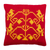 Cotton blend cushion cover, 'Birds in Red' - Hand-Woven Red and Yellow Cotton Blend Bird Cushion Cover