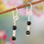 Tourmaline dangle earrings, 'Insight Spheres' - Sterling Silver Dangle Earrings with Tourmaline Gems