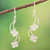 Sterling silver dangle earrings, 'Floral Winds' - Sterling Silver Floral Dangle Earrings in Polished Finish