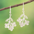 Sterling silver dangle earrings, 'Heaven's Bouquet' - Sterling Silver Floral and Leaf Dangle Earrings from Peru (image 2) thumbail