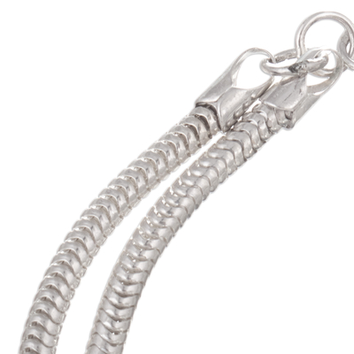Sterling silver wristband bracelet, 'Infinity Knot Style' - Unisex Sterling Silver Infinity Knot Wristband Bracelet