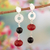 Carnelian and onyx dangle earrings, 'Precious Luck' - Sterling Silver Dangle Earrings with Carnelian and Onyx Gems (image 2) thumbail