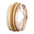 Gold-accented meditation ring, 'Glance at Saturn' - Sterling Silver Meditation Ring with 18k Gold-Plated Hoops thumbail