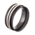 Sterling silver meditation ring, 'Glance at the Eclipse' - Dark-Toned Meditation Ring with Shiny Sterling Silver Hoops thumbail