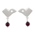 Garnet dangle earrings, 'Firebird' - Sterling Silver Bird Dangle Earrings with Garnet Stones (image 2a) thumbail