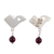 Garnet dangle earrings, 'Firebird' - Sterling Silver Bird Dangle Earrings with Garnet Stones (image 2b) thumbail