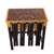 Wood and leather accent tables, 'Firebirds' (set of 5) - Set of 5 Accent Tables Handmade from Wood and Leather (image 2c) thumbail