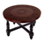 Wood and leather coffee table, 'Tropical Scents' - Round Coffee Table Handmade from Wood and Embossed Leather thumbail