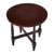 Wood and leather accent table, 'Living Nature' - Round Accent Table Handmade from Wood and Embossed Leather