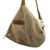 Leather-accented cotton shoulder bag, 'Lima Summer' - Cotton and Leather Shoulder Bag Crafted in Peru