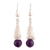 Amethyst dangle earrings, 'Mystic Berries' - Sterling Silver Dangle Earrings with Natural Amethyst Stones