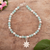 Amazonite beaded pendant bracelet, 'River Blossom' - Sterling Silver Floral Pendant Bracelet with Amazonite Beads thumbail
