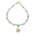 Amazonite beaded pendant bracelet, 'River Blossom' - Sterling Silver Floral Pendant Bracelet with Amazonite Beads (image 2a) thumbail