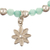 Amazonite beaded pendant bracelet, 'River Blossom' - Sterling Silver Floral Pendant Bracelet with Amazonite Beads (image 2c) thumbail