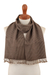 100% baby alpaca scarf, 'Andean Allure' - Brown Beige and Grey Scarf Hand-Woven From 100% Baby Alpaca