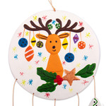 Ceramic wall art, 'Dreamy Rudolph' - Christmas Reindeer Ceramic Wall Art Handcrafted in Peru