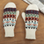 100% alpaca wool mittens, 'Andean Nature' - Handloomed Traditional Andean Ivory Alpaca Mittens from Peru (image 2) thumbail