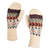 100% alpaca wool mittens, 'Andean Nature' - Handloomed Traditional Andean Ivory Alpaca Mittens from Peru thumbail