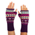 100% alpaca fingerless mittens, 'Purple Empire' - Handloomed Andean Purple Alpaca Fingerless Mittens from Peru (image 2a) thumbail