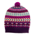mütze aus 100 % Alpaka - Handgewebter Anden-Lila-Alpaka-Hut aus Peru
