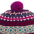 mütze aus 100 % Alpaka - Handgewebter Anden-Lila-Alpaka-Hut aus Peru