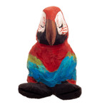 Wood sculpture, 'Scarlet Meditation' - Hand-Carved Cedar Wood Scarlet Macaw Sculpture from Peru