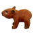 Holzskulptur, 'Dschungel-Neugierde' - Handgeschnitzte Zedernholz-Skulptur eines Wasserschweines aus Peru