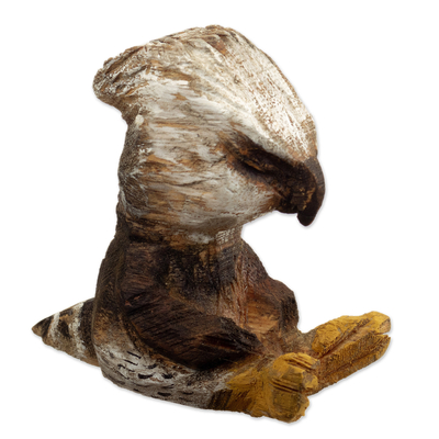 Escultura de madera - Escultura de madera de cedro tallada a mano de un águila de Perú