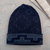 Mütze aus Alpaka-Mischung - Chakana-inspirierte Alpaka-Mischmütze in einer blauen Farbpalette