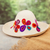 Embroidered wool felt hat, 'Floral Embellishment' - Cusco Ivory Wool Felt Hat with Colorful Floral Embroidery (image 2b) thumbail