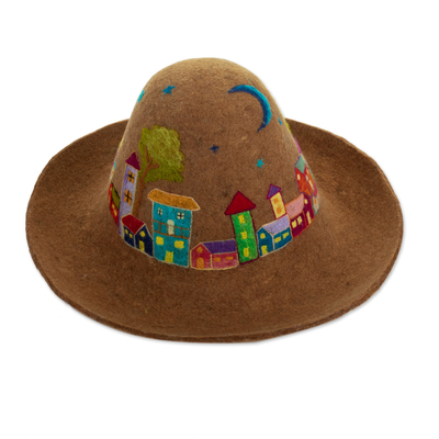 Embroidered Alpaca & Wool Blend Felt Hat Handmade in Cusco