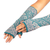 100% baby alpaca fingerless mitts, 'Andean Inspiration' - Turquoise 100% Baby Alpaca Unisex Knit Fingerless Mitts