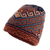 100% baby alpaca knit hat, 'Andean Style' - Unisex 100% Baby Alpaca Knit Hat in Aqua and Orange