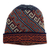 100% baby alpaca knit hat, 'Andean Style' - Unisex 100% Baby Alpaca Knit Hat in Aqua and Orange (image 2b) thumbail