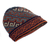 100% baby alpaca knit hat, 'Andean Style' - Unisex 100% Baby Alpaca Knit Hat in Aqua and Orange