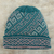100% baby alpaca knit hat, 'Andean Inspiration' - Turquoise 100% Baby Alpaca Unisex Hat Knitted in Peru (image 2) thumbail